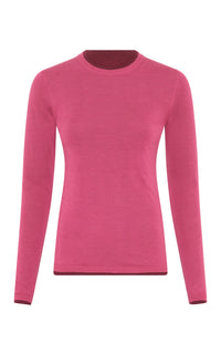 Leif Knit Sweater in Bordeaux Fuchsia Cashmere Silk