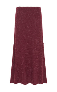 Sabine Knit Skirt in Bordeaux & Fuchsia Beaded Cashmere & Silk
