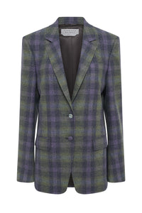 Ivy Blazer in Citrine Multi Wool Cashere Plaid