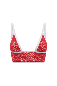 Belen Bra in Scarlet Red & Lilac Merino Wool