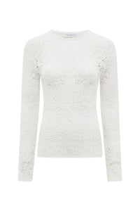 Dryas Crewneck in Ivory Merino Wool Silk