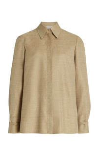 Cruz Shirt in Hay Virgin Wool Silk with Linen