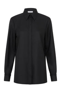 Cruz Shirt in Black & Camel Cashmere