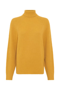 Wigman Knit Turtleneck Sweater in Golden Birch Cashmere