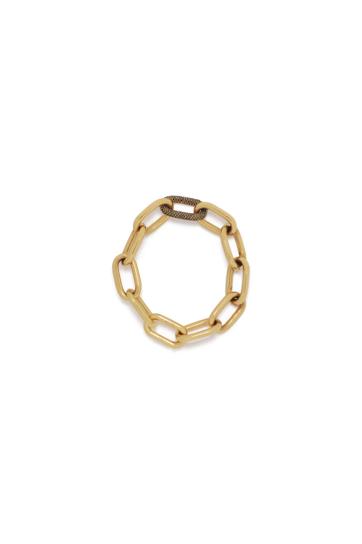Link Pave Bracelet in 18K Yellow Gold & Black Diamonds (Classic Links)