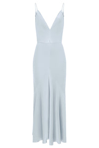 Brigita Slip Dress in Light Blue Silk Satin