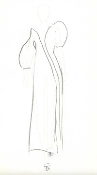 Merlin Midi Dress in Black Wool Silk Cady and Nappa Leather