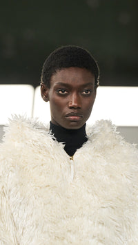 Orlando Hoodie in Ivory Silk Fur