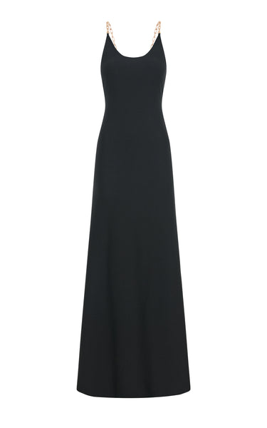 【Gabriela Hearst】 Calderon wool, silk,アンドカシミヤ maxi Adeona Chain Maxi Dress in Black Silk – Gabriela Hearst