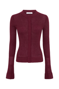 Albina Shirt in Bordeaux Silk Cashmere