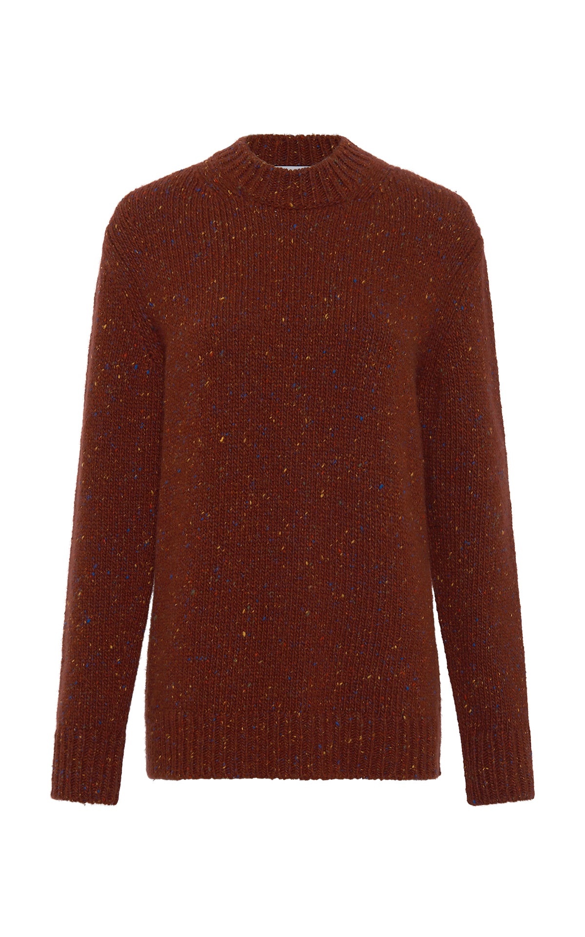 Alfie Knit Sweater in Burnt Sienna Multi Speckle Cashmere