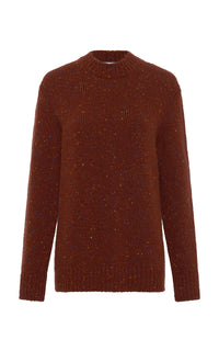 Alfie Knit Sweater in Burnt Sienna Multi Speckle Cashmere