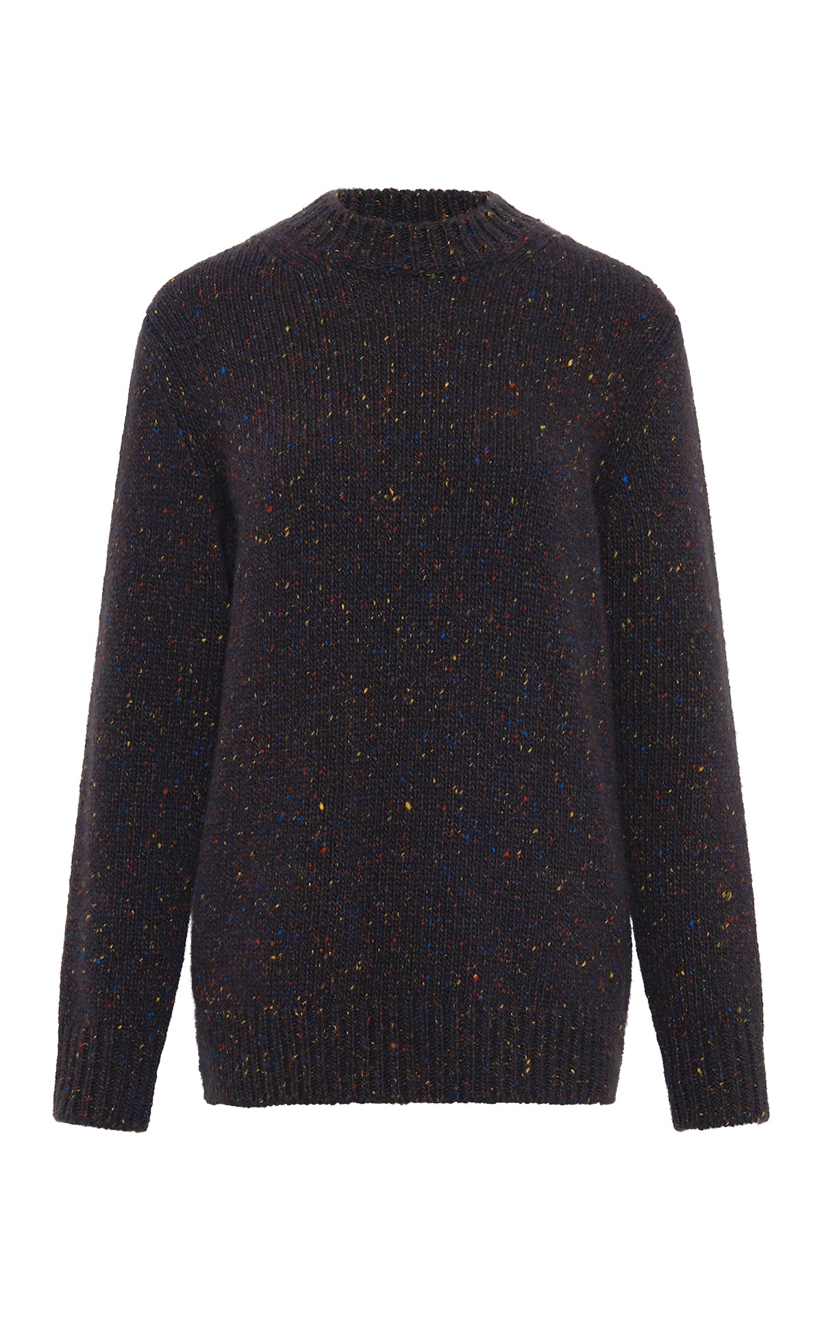 Alfie Knit Sweater in Charcoal Multi Speckle Cashmere