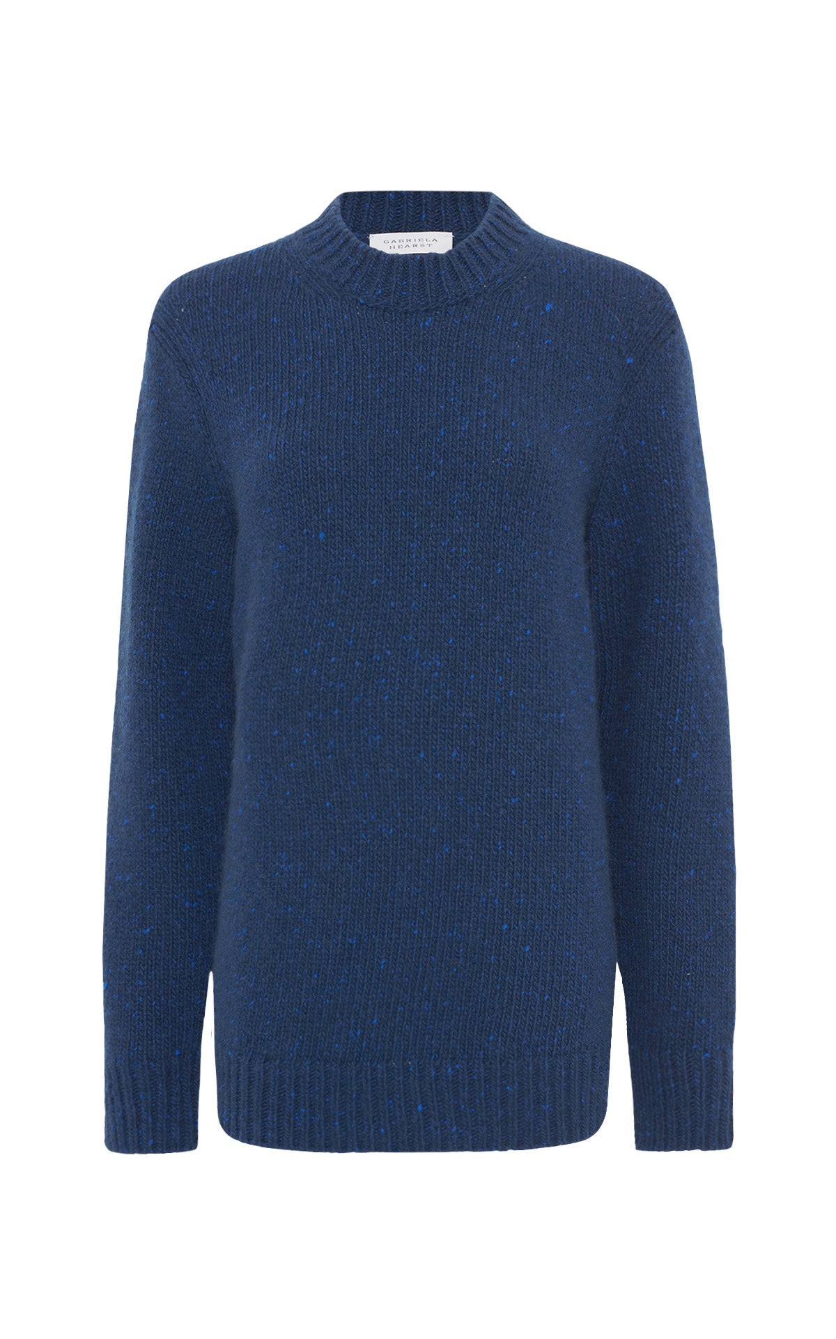 Alfie Knit Sweater in Electric Navy Speckled Cashmere