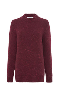 Alfie Knit Sweater in Bordeaux Fuchsia Cashmere