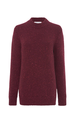 Alfie Knit Sweater in Bordeaux Fuchsia Cashmere