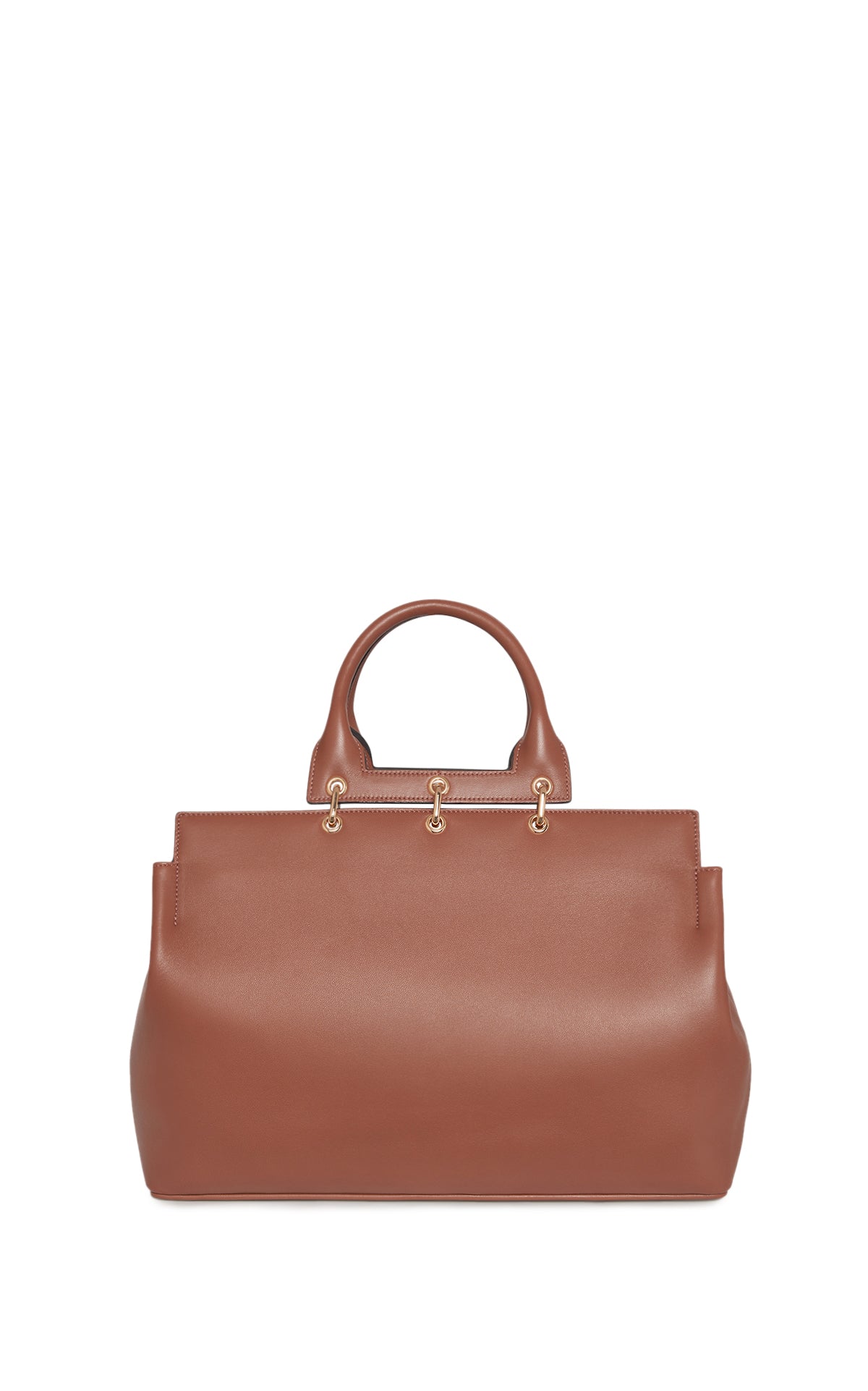 Large Amethyst Tote Bag in Cognac Nappa Leather