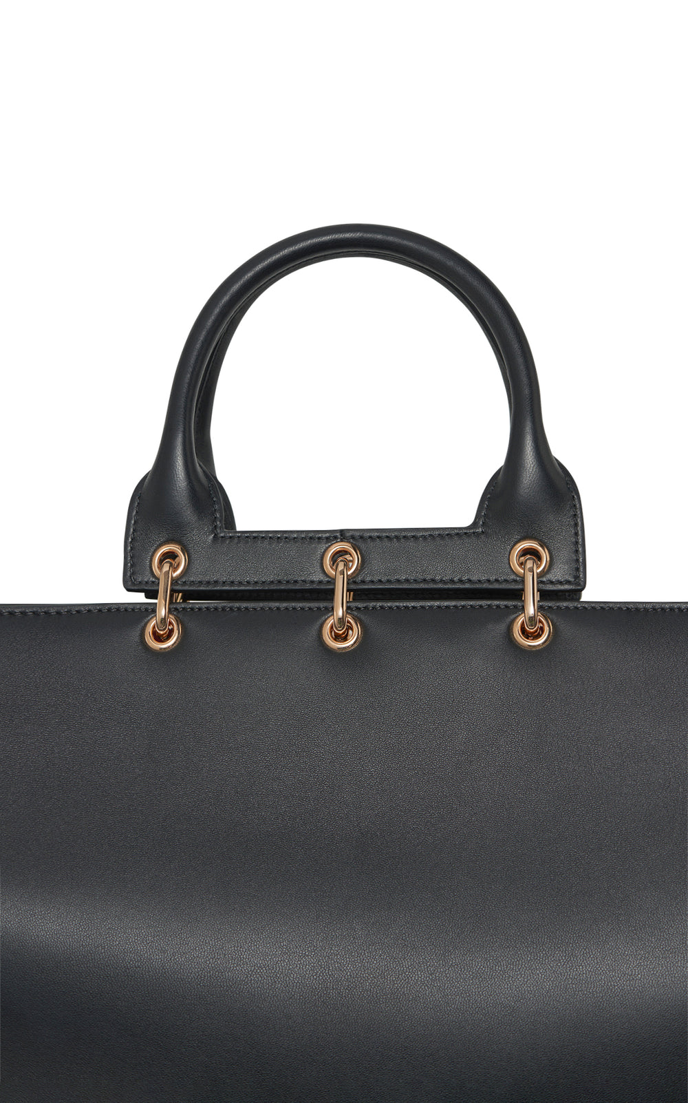 Large Amethyst Tote Bag in Black Nappa Leather