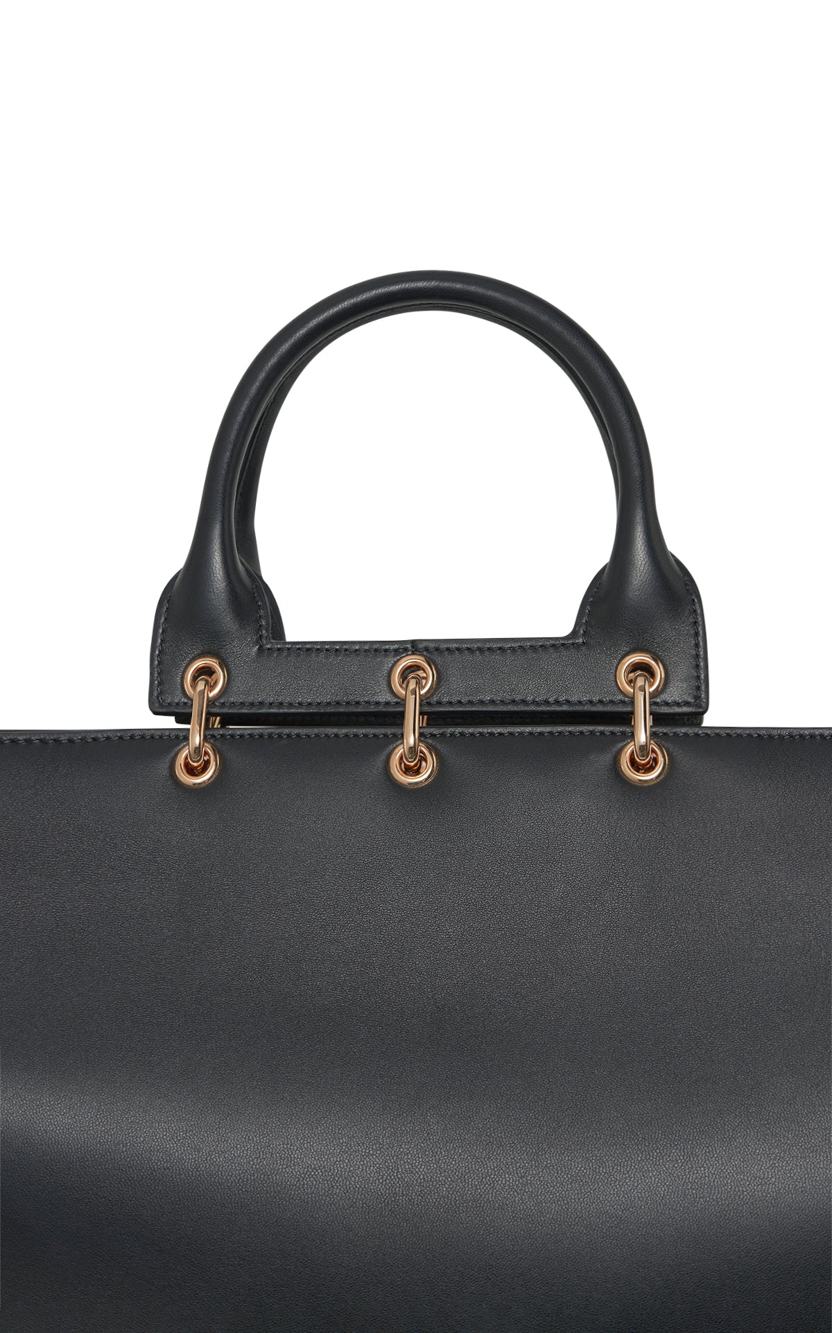 Large Amethyst Tote Bag in Black Nappa Leather