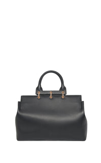 Large Amethyst Tote Bag in Black Nappa Leather