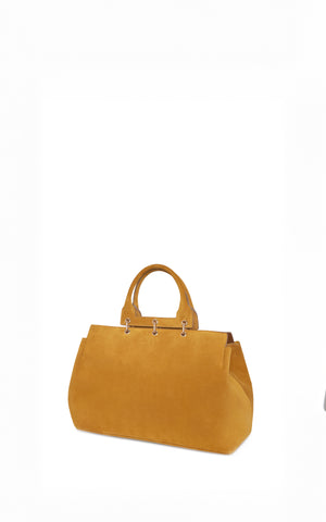 Small Amethyst Tote Bag in Golden Birch Suede