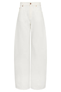 Amoret Jean in White Recycled Cotton Denim
