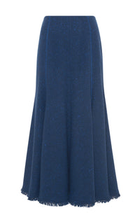 Amy Knit Midi Skirt in Electric Navy Cashmere