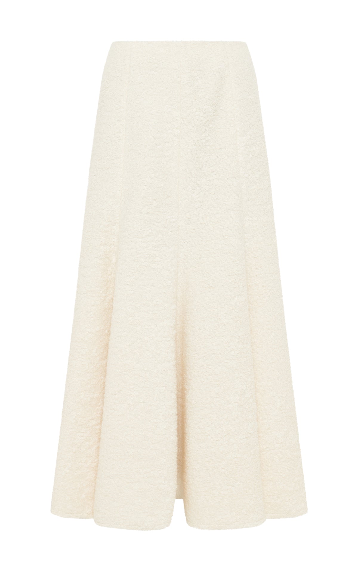 Amy Midi Skirt in Ivory Recycled Cashmere Boucle