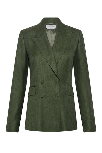 Women's Olive Wool Silk Blazer | Gabriela Hearst