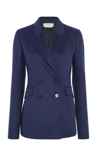 Stephanie Blazer in Navy Winter Silk