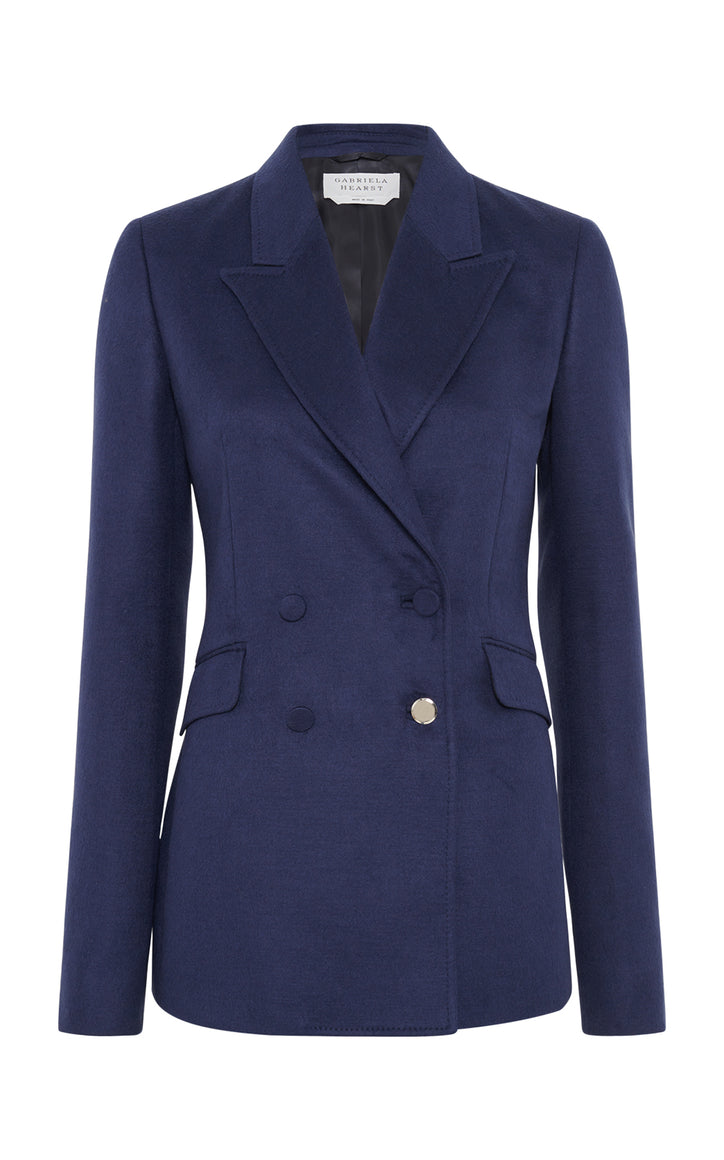 Stephanie Blazer in Navy Winter Silk