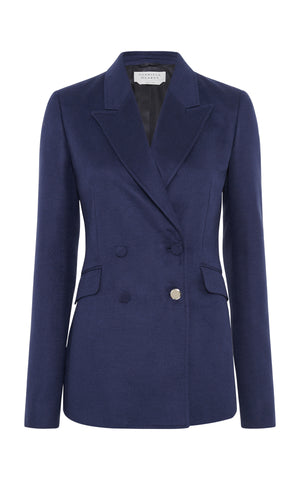 Stephanie Blazer in Navy Winter Silk