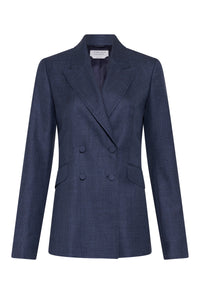 Angela Blazer in Denim Virgin Wool