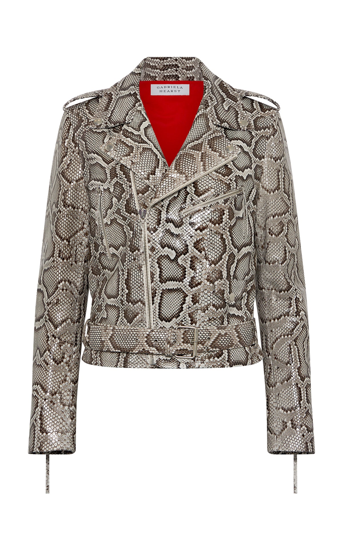 Anton Biker Jacket in Greyscale Inversa™ Snakeskin