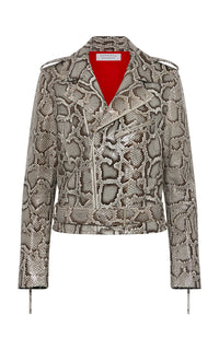 Anton Biker Jacket in Greyscale Inversa™ Snakeskin