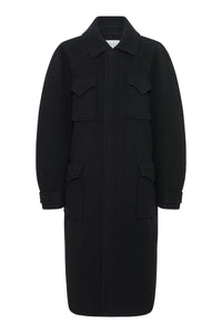Arbor Cocoon Coat in Black Cashmere Felt