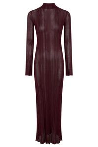 Atira Knit Maxi Dress in Bordeaux Silk