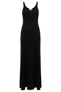 Ayla Knit Dress in Black Mulberry Silk