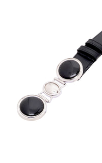 Grange Stone Belt with Stone in Black Leather