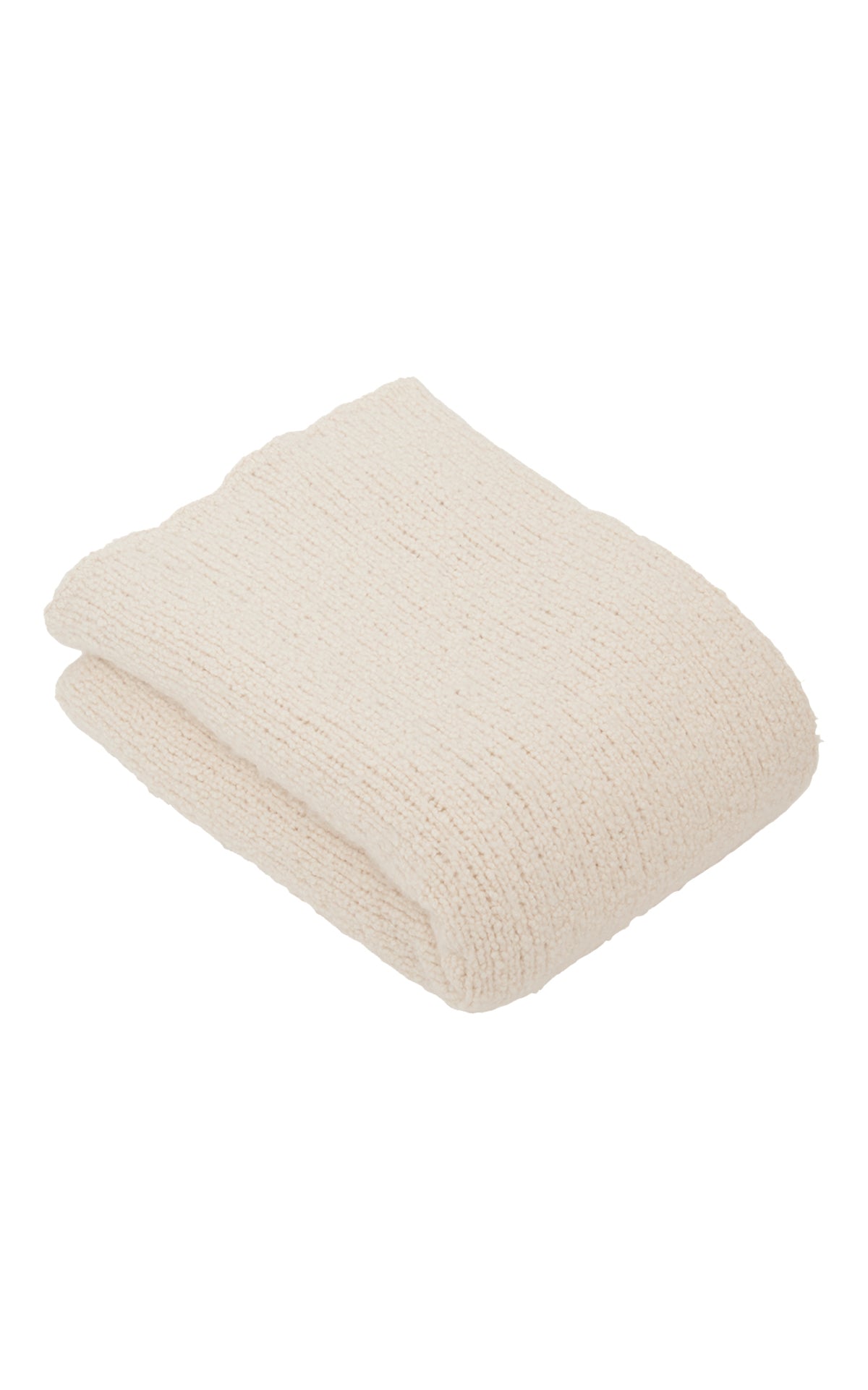 Nicosia Knit Blanket in Ivory Cashmere Boucle