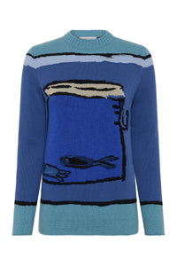 Tarikel Knit Crewneck in Water Multi Cashmere
