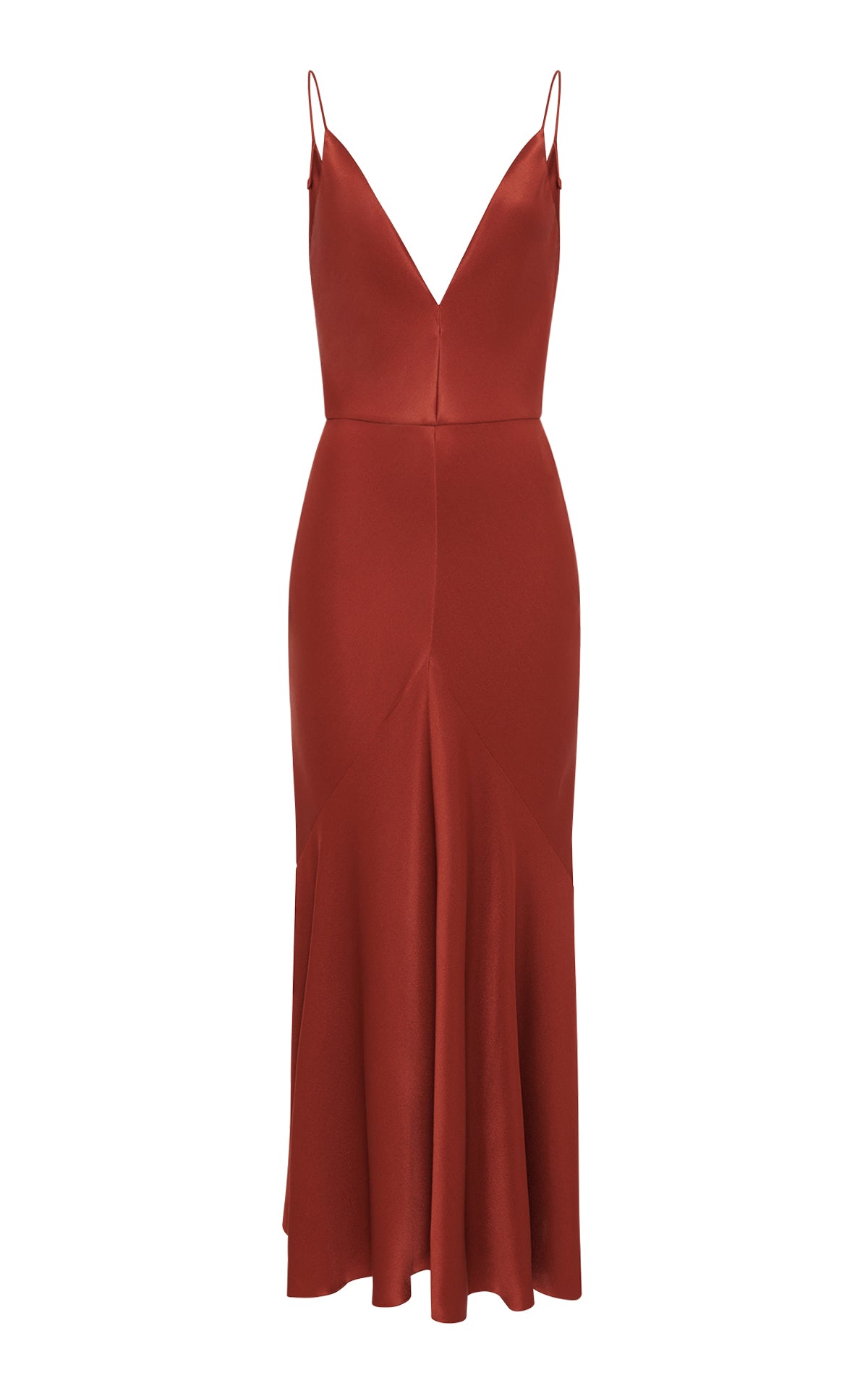 Brigita Slip Dress in Burnt Sienna Double Satin