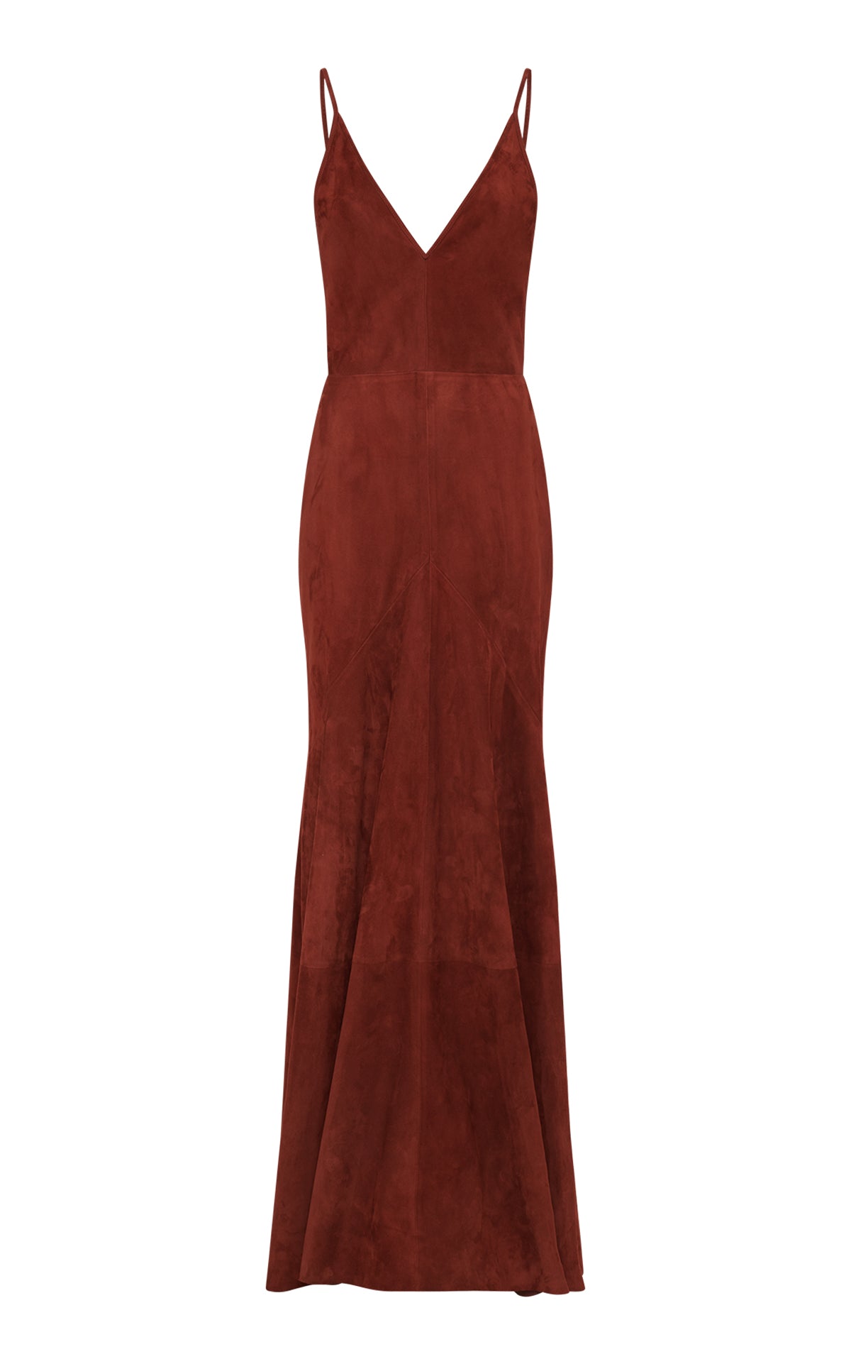 Brigita Slip Dress in Burnt Sienna Suede