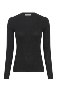 Browning Knit Sweater in Charcoal Cashmere Silk