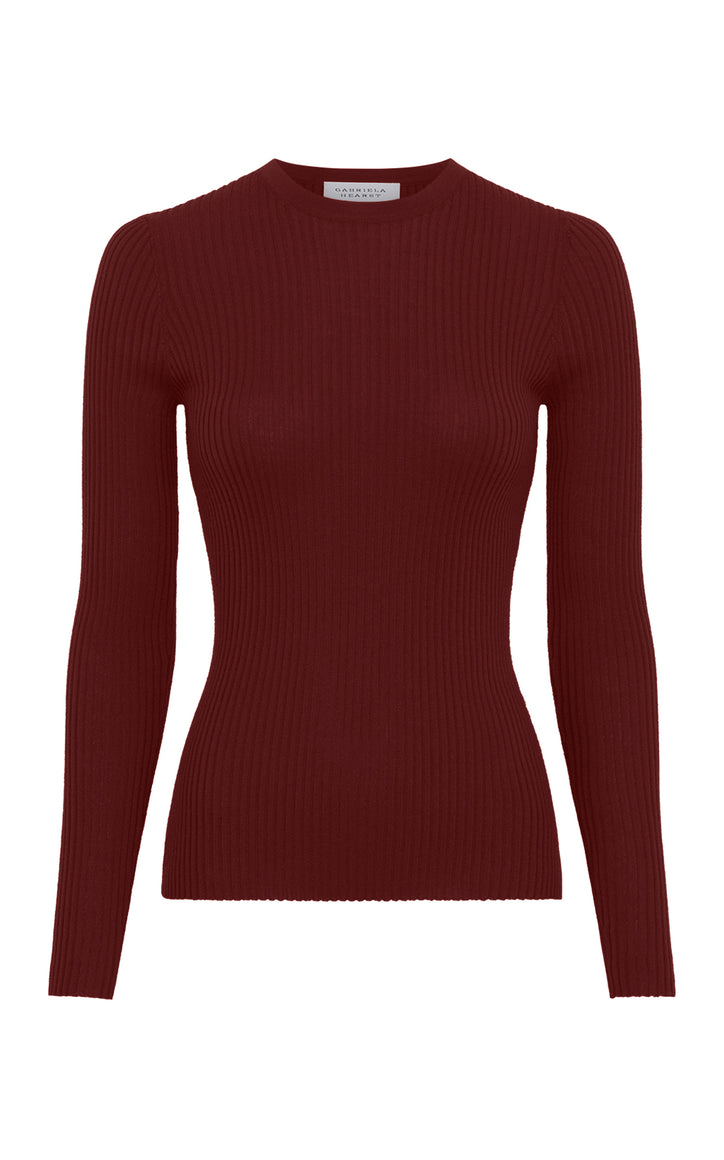Browning Knit Sweater in Burnt Sienna Cashmere Silk