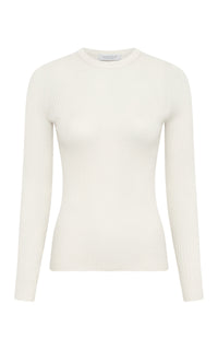 Browning Knit Sweater in Ivory Cashmere Silk