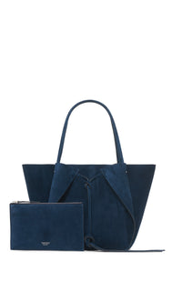Marija Tote Bag in Navy Suede