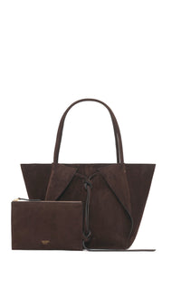 Marija Tote Bag in Chocolate Suede