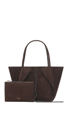 Marija Tote Bag in Dark Brown Suede