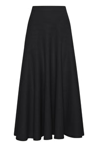 Cairan Knit Maxi Skirt in Black Merino Wool